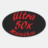 50K Ultra Marathon Ovale Sticker (Voorkant)