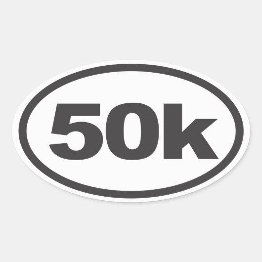 50K ultra ovaal lopend overdrukplaatje Ovale Sticker (Voorkant)