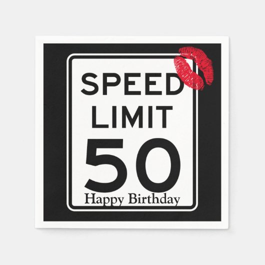 50mph het Teken van de Grenswaarde van de Snelheid Servet (Voorkant)