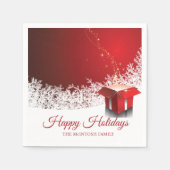 50pcs Red White Christmas | Gift box surprise Servet (Voorkant)