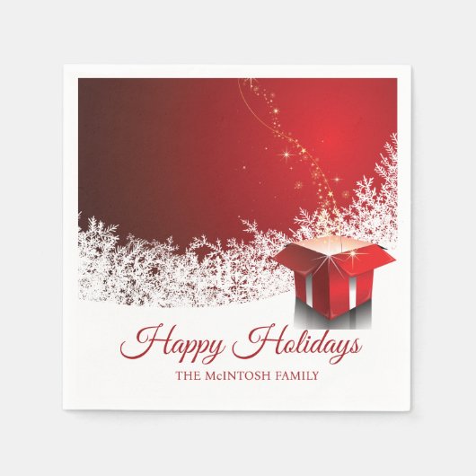 50pcs Red White Christmas | Gift box surprise Servet (Voorkant)