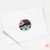 50's 1950 Record Thema Party Custom Favor Ronde Sticker (Envelop)