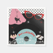 50's 1950's Record Thema Verjaardagsfeest Custom Servet (Voorkant)