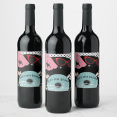 50's 1950's Record Thema Verjaardagsfeestje Wijnla Wijn Etiket (Flessen)