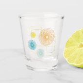 50's bloemen shot glas (Voorkant)