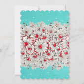 50s  Border Print Daisies Feestuitnodiging Kaart (Voorkant)