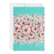 50s  Border Print Daisies Feestuitnodiging