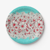 50s  Border Print Daisies Papier Bord (Voorkant)