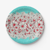 50s  Border Print Daisies Papier Bord