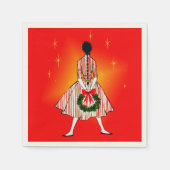 50's Christmas Girl Party Servetten (Voorkant)