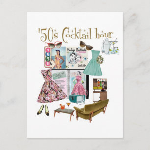 '50s Cocktail-uur Briefkaart