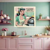 50s comic book style funny vacuum therapy kitchen poster