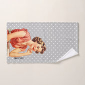 50s  dame Retro polka stippen Grijs Bad Handdoek (Handdoek)