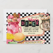 50's Diner Milkshake Feestje Kaart (Voorkant)