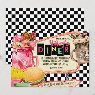 50's Diner Milkshake Feestje Kaart