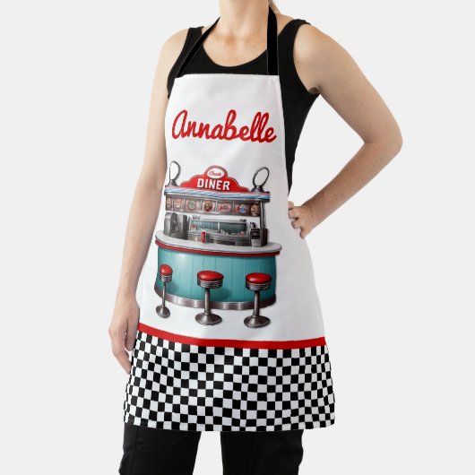 50's Diner Personaliseer Schort (Insitu)