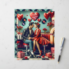 50s Diner Valentijn Scrapbook Papier