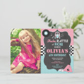 50s Fifties Sock Hop Rock Roll verjaardagsfoto Kaart (Staand voorkant)