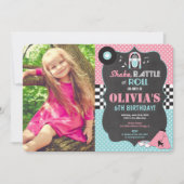 50s Fifties Sock Hop Rock Roll verjaardagsfoto Kaart (Voorkant)