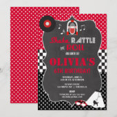 50s Fifties Sock Hop Rock Roll verjaardagsuitnodig Kaart (Voorkant / Achterkant)