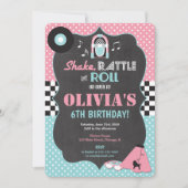 50s Fifties Sock Hop Rock Roll verjaardagsuitnodig Kaart (Voorkant)