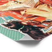 50s Gezin met hond Retro Wall Art Poster (Hoek)