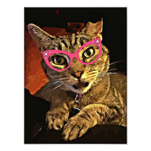 50's Glasses Indigo Foto Afdruk