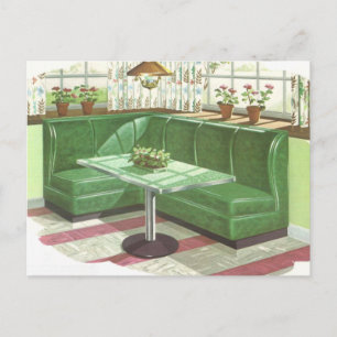 50s Green Kitchen Booth Briefkaart