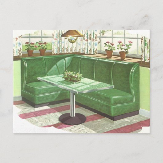 50s Green Kitchen Booth Briefkaart (Voorkant)