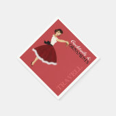 50's Huisvrouw Kerstvakantie Glitter Rok Bont Servetten (Hoek)