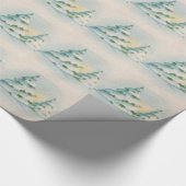  50's Kerst Sneeuw Overdekt Boompapier Cadeaupapier (Hoek)