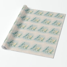 50's Kerst Sneeuw Overdekt Boompapier