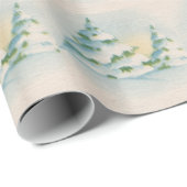  50's Kerst Sneeuw Overdekt Boompapier Cadeaupapier (Rol Hoek)