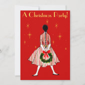  50s Kerstmeisje Uitnodiging (Voorkant)