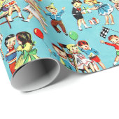 '50s Kinderzondenslot met cadeautjes Cadeaupapier (Rol Hoek)