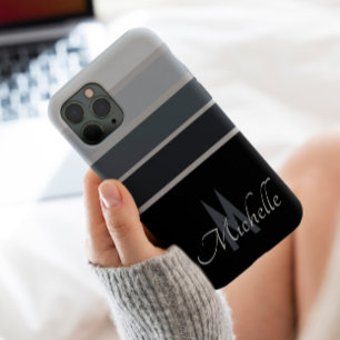 50s klassiek monochrome Stripe monogramme Case-Mate iPhone Case