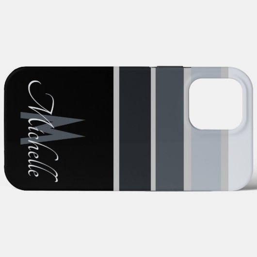 50s klassiek monochrome Stripe monogramme Case-Mate iPhone Case (Achterkant (horizontaal))