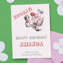  50s Klassieke Eenvoudige Happy Birthday-groet