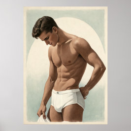 50s  - knappe man pose poster