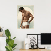 50s - knappe man pose poster (Thuiskantoor)