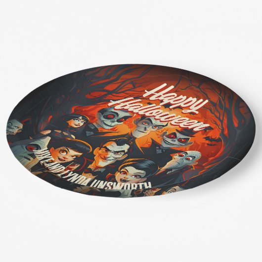 50s Kostuums en Cocktails  Halloween Party Papieren Bordje (Gekanteld)