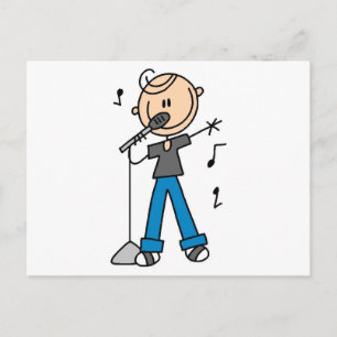 50s Male Singer Stick figuur t-shirts en Gifts Briefkaart