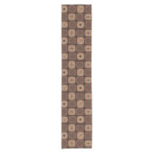 '50s Mod Art Soft Cubes Brown Korte Tafelloper (Voorkant)
