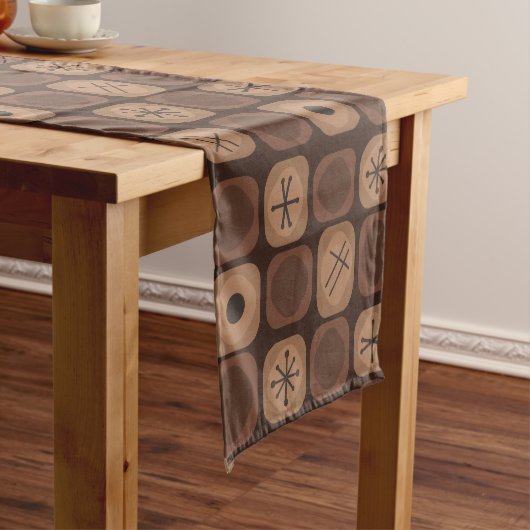 '50s Mod Art Soft Cubes Brown Korte Tafelloper (Voorbeeld)