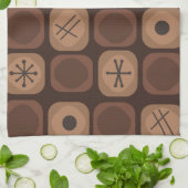 '50s Mod Art Soft Cubes Brown Theedoek (Gevouwen)