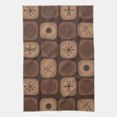 '50s Mod Art Soft Cubes Brown Theedoek (Verticaal)