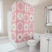 '50s Mod Art Soft Cubes Pink Vanilla' Douchegordijn (In situ)