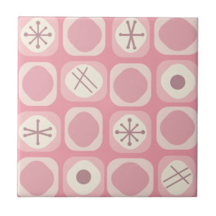 '50s Mod Art Soft Cubes Pink Vanilla' Tegeltje