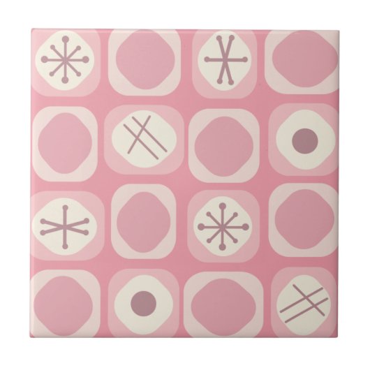 '50s Mod Art Soft Cubes Pink Vanilla' Tegeltje (Voorkant)