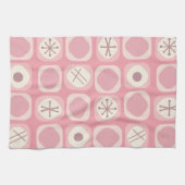 '50s Mod Art Soft Cubes Pink Vanilla' Theedoek (Horizontaal)